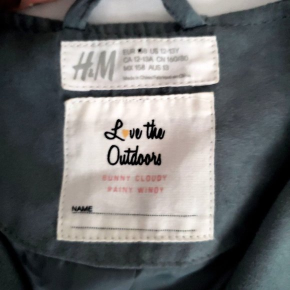 H&M Kids Diagonal Zip Lined Long Sleeve Moto Jacket Ash Gray Girls Size 12-13Y - Picture 8 of 13